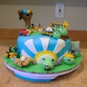 Full photo of Angry Birds cake.