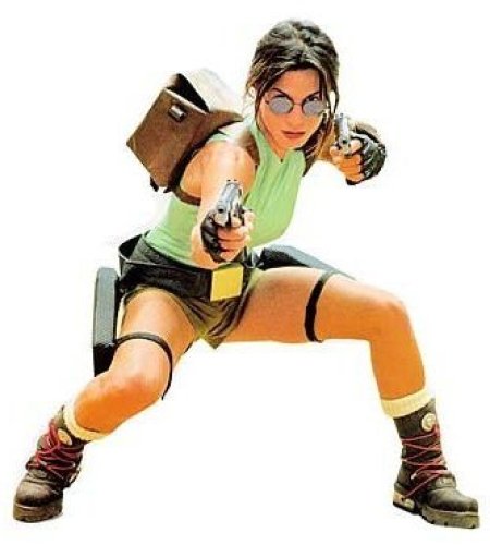 Woman in Classic Lara Croft Costume