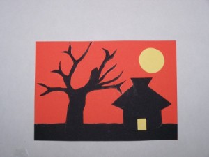 Sunset Silhouette Card - Assembling the card.