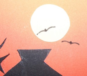 Sunset Silhouette Card - Adding birds to the card.
