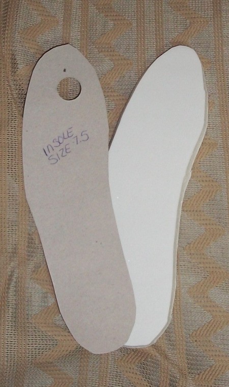 Cardboard shoe sole template.