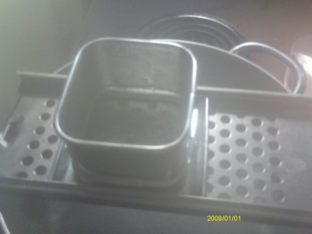 Closeup photo of spaetzle maker.