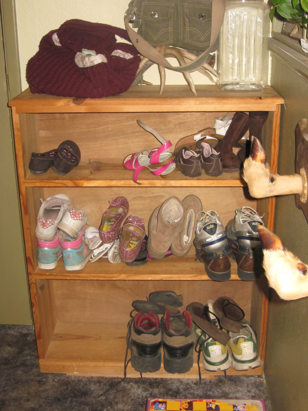 Use Short Bookshelf For Family Shoes Thriftyfun