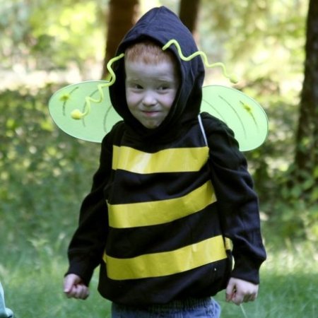 Boy in No-sew Bumblebee Costume