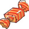 Wrapped orange and tan caramel drawing