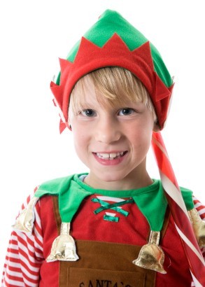 Boy Dressed as Christmas Elf