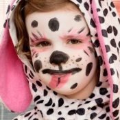 Cute girl in dalmation costume