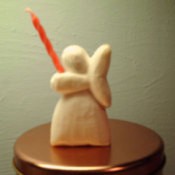 Photo of an angel carved out of soap.