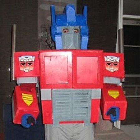 Man Dressed in His Optimus Prime Costume