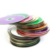 A stack of CDs or DVDs