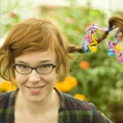 Woman with a Pippi Longstocking Costume