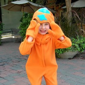 Boy in Dinosaur Costume