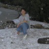 Young man in the snow in Arizona