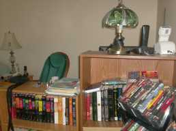 Computer desk and shelves