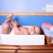 Photo of a baby on changing table.