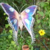 Butterfly art in a butterfly garden.