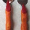 Finished witch finger cutlery.