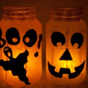 Jack-O-Lanterns Glowing at Night