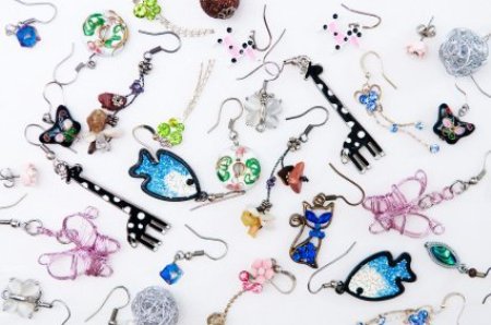 Many Pairs of Earrings Spread out