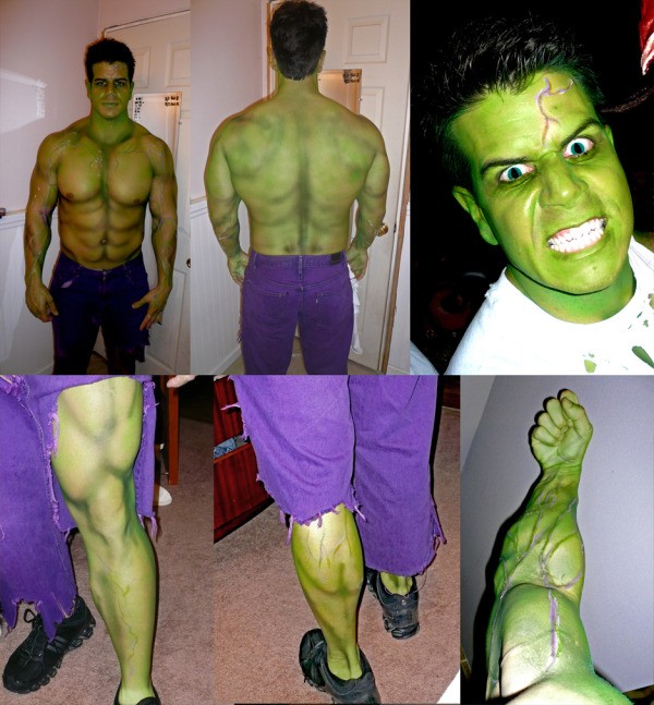 More detailed photos of the Incredible Hulk costume.