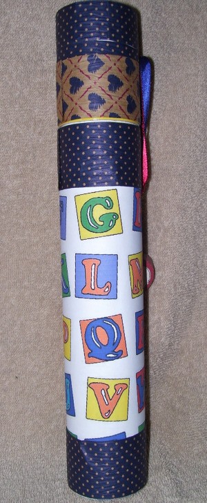 Tube Covered in decorative paper
