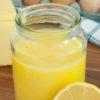 Homemade lemon curd in a jar.