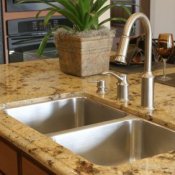 Removing Stains from Granite, Granite Kitchen Counter and Stainless Sink