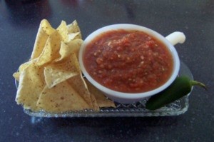 Photo of a salsa prepared with dry salsa mix.