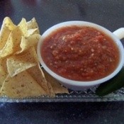 Photo of a salsa prepared with dry salsa mix.