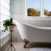 Claw Foot Tub in Bright Bathroom