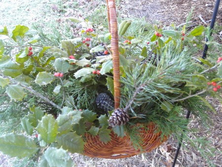 Decorative Basket with Fall display in it