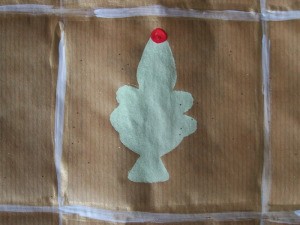 Red dop ontop of painted tree