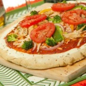 Gluten Free Pizza Dough Recipes, Gluten free pizza topped with fresh veggies.