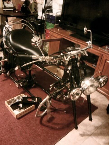 Indian Motorcycle Frame in Living Room