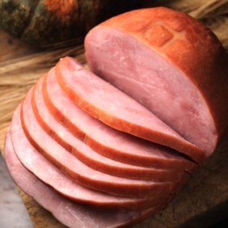 A ham sliced into slices.