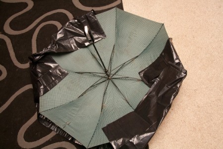 Folding Plastic on Umbrella for Doom Shroom Costume