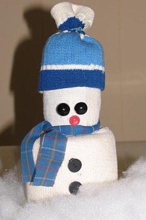 Snowman made from a sock.