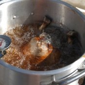 Large Turkey in Deep Fryer