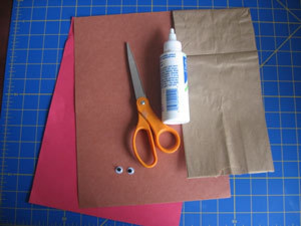 Supplies for Reindeer Puppet Craft