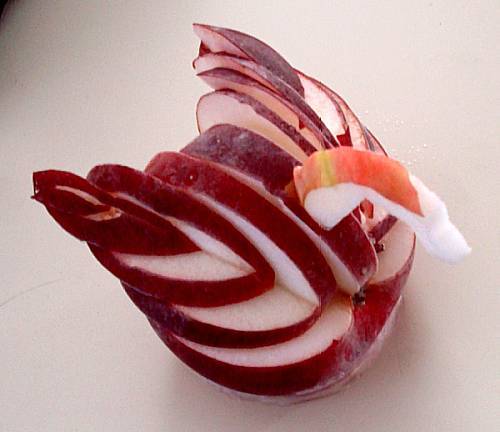 Sliced Apple Swan Viewed From Above