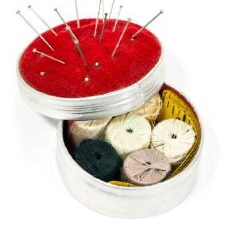 A homemade sewing kit.