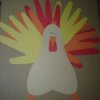 Paper hand print turkey.