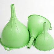Three green funnels.