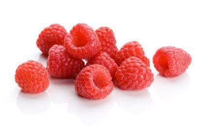 Raspberries on White Background