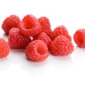 Raspberries on White Background