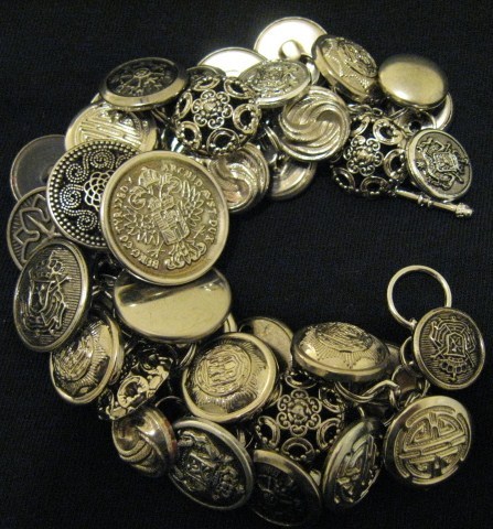 Brass button bracelet.