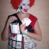 Woman in Card Clown Party Costume