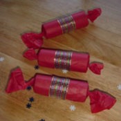 Photo of homemade holiday crackers.