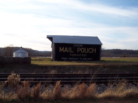 Barn with Mail Pouch Tobacco Advertisement on the Side