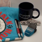 Various promotional items.